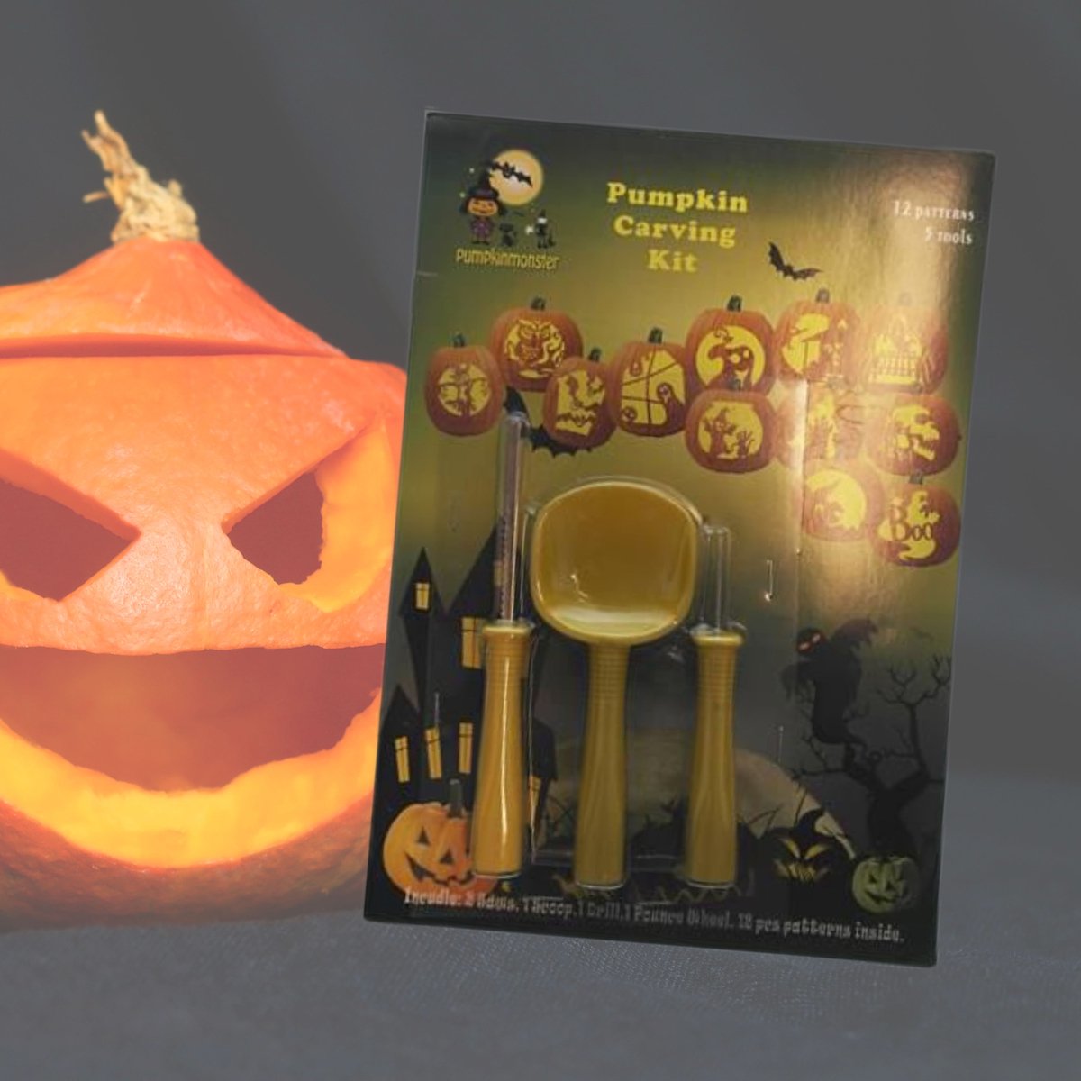 Pompoen Snijset | Halloween | Halloween Decoratie | Pompoen Snijden | Pompoenmes | Pompoen Versiering Halloween | Uitsnijdset Pompoen | Pompoensnijder | Halloween Pompoen Mes | Mes Halloween